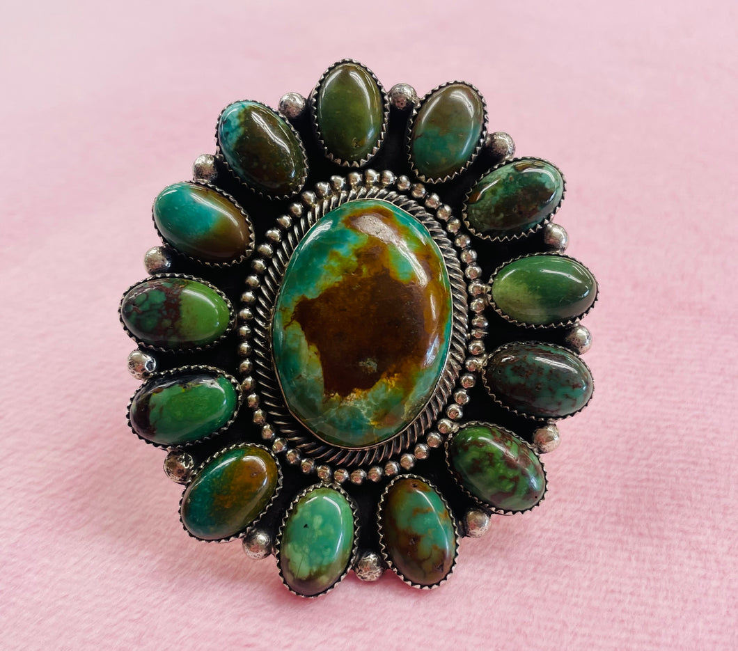 Royston Turquoise Cluster Ring