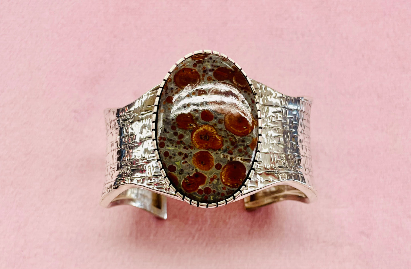 Jasper and Silver Cuff Bracelet