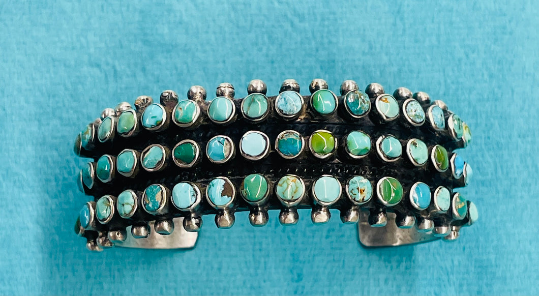 Multi Colored Turquoise and Silver Bracelet