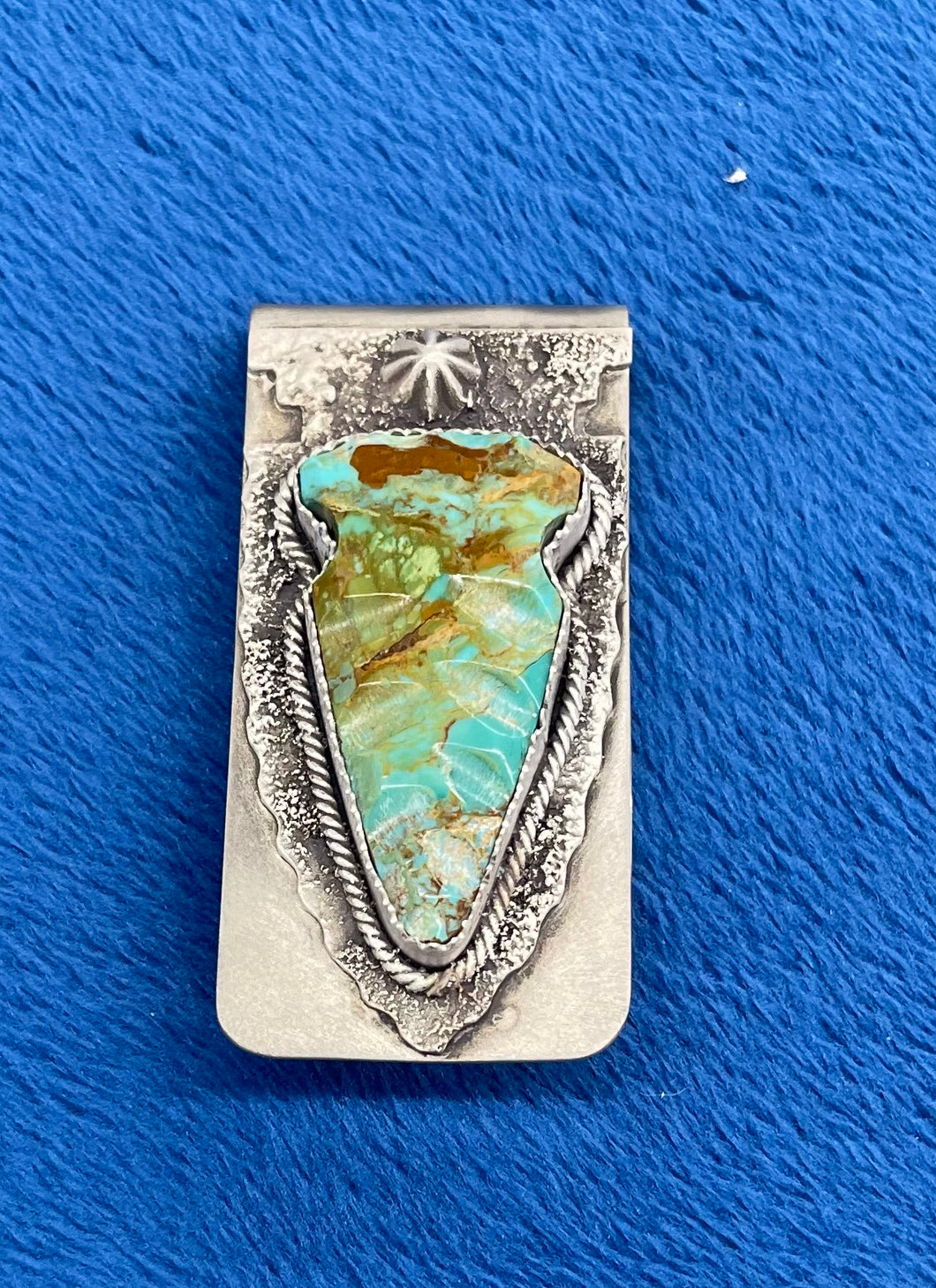 Silver and Turquoise Arrowhead Money Clip