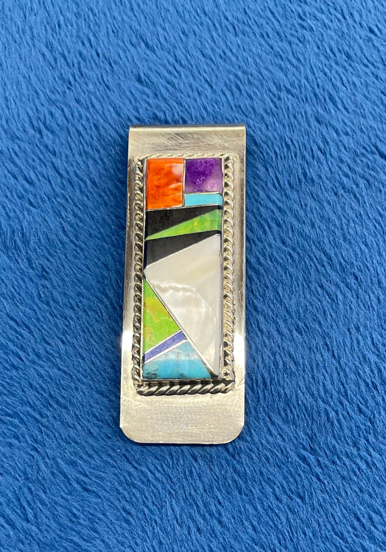 Inlay Stones and Silver Money Clip