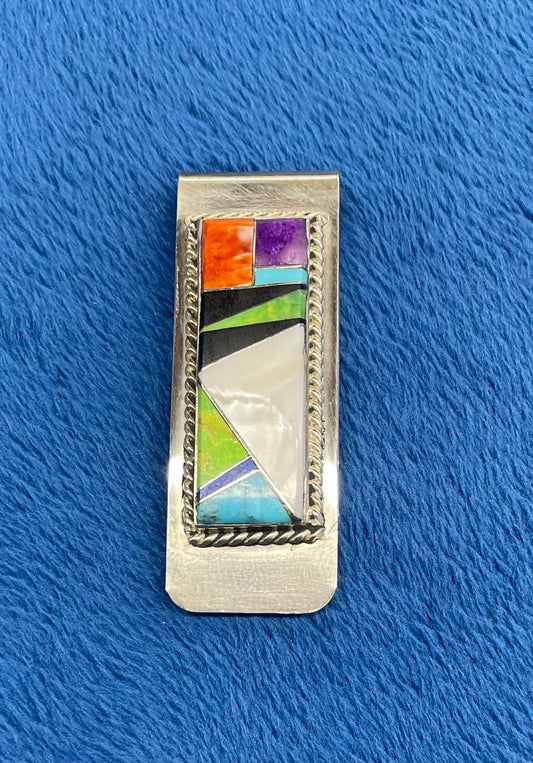 Inlay Stones and Silver Money Clip