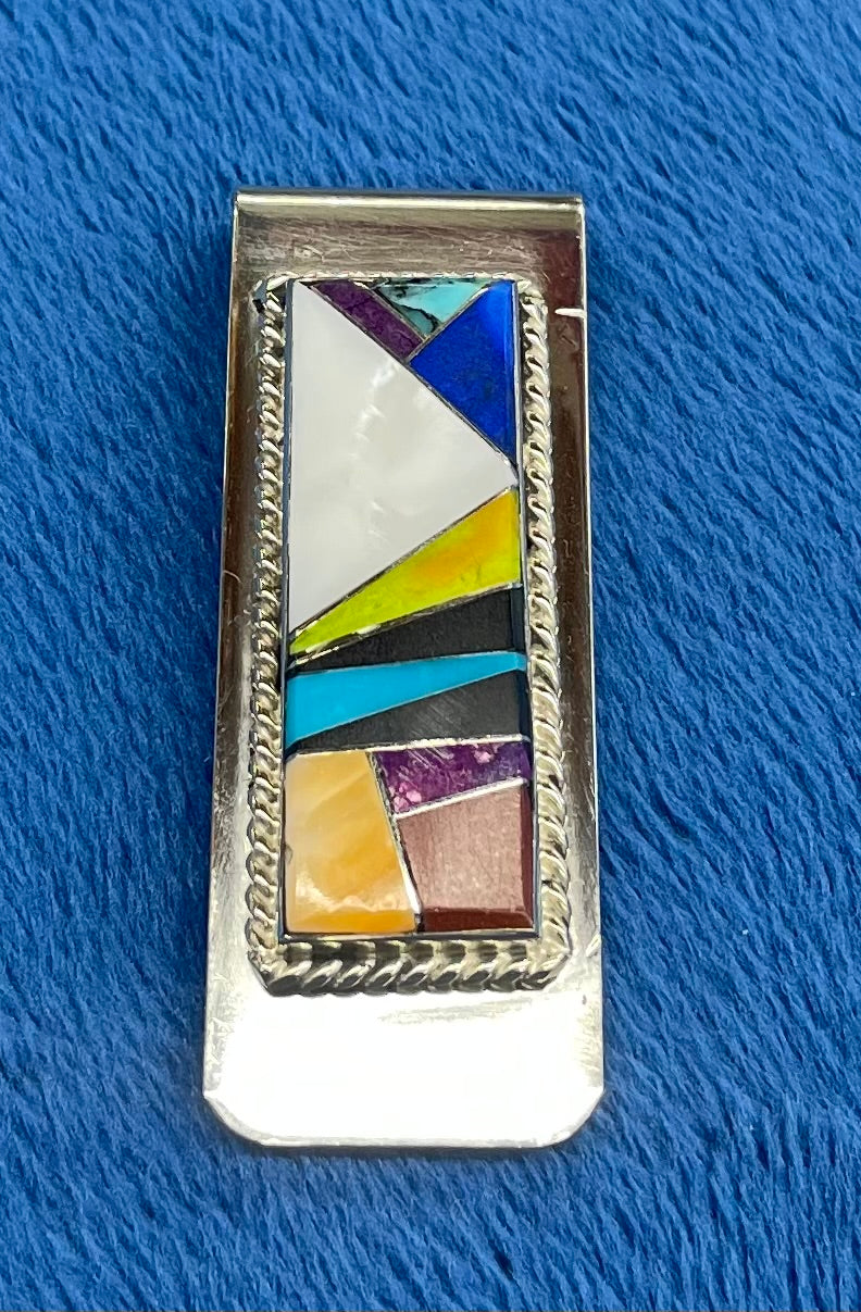 Inlay Stones and Silver Money Clip