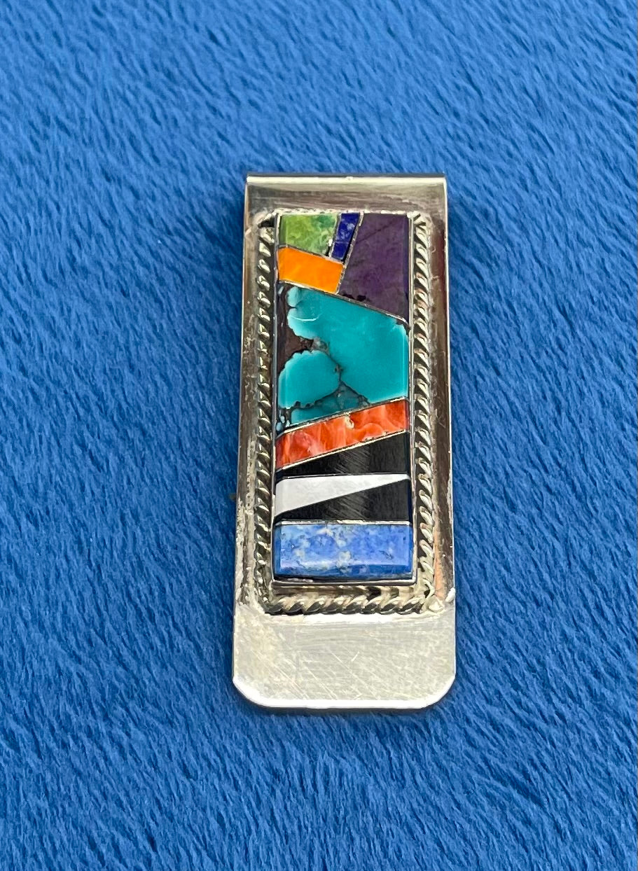 Inlay Stones and Silver Money Clip