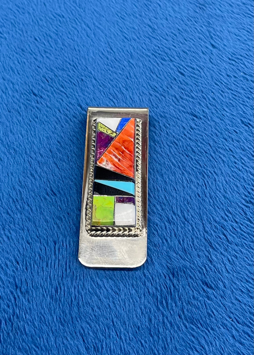 Inlay Stone and Silver Money Clip