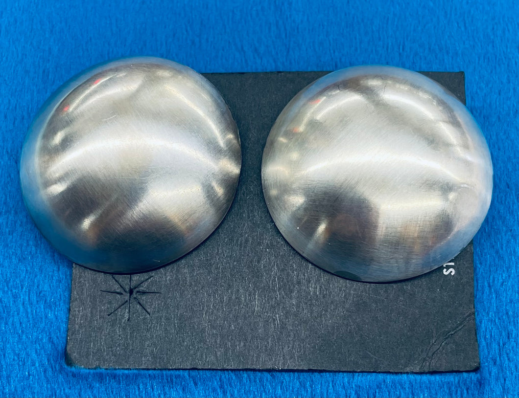 Large Dome Silver Earrings