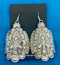 Load image into Gallery viewer, Large Silver Stamp Earrings
