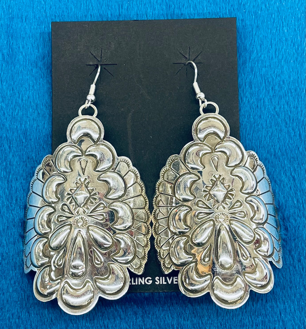 Large Silver Stamp Earrings