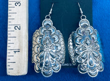 Load image into Gallery viewer, Large Silver Stamp Earrings
