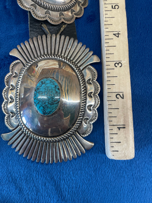 Silver and Turquoise Concho Belt