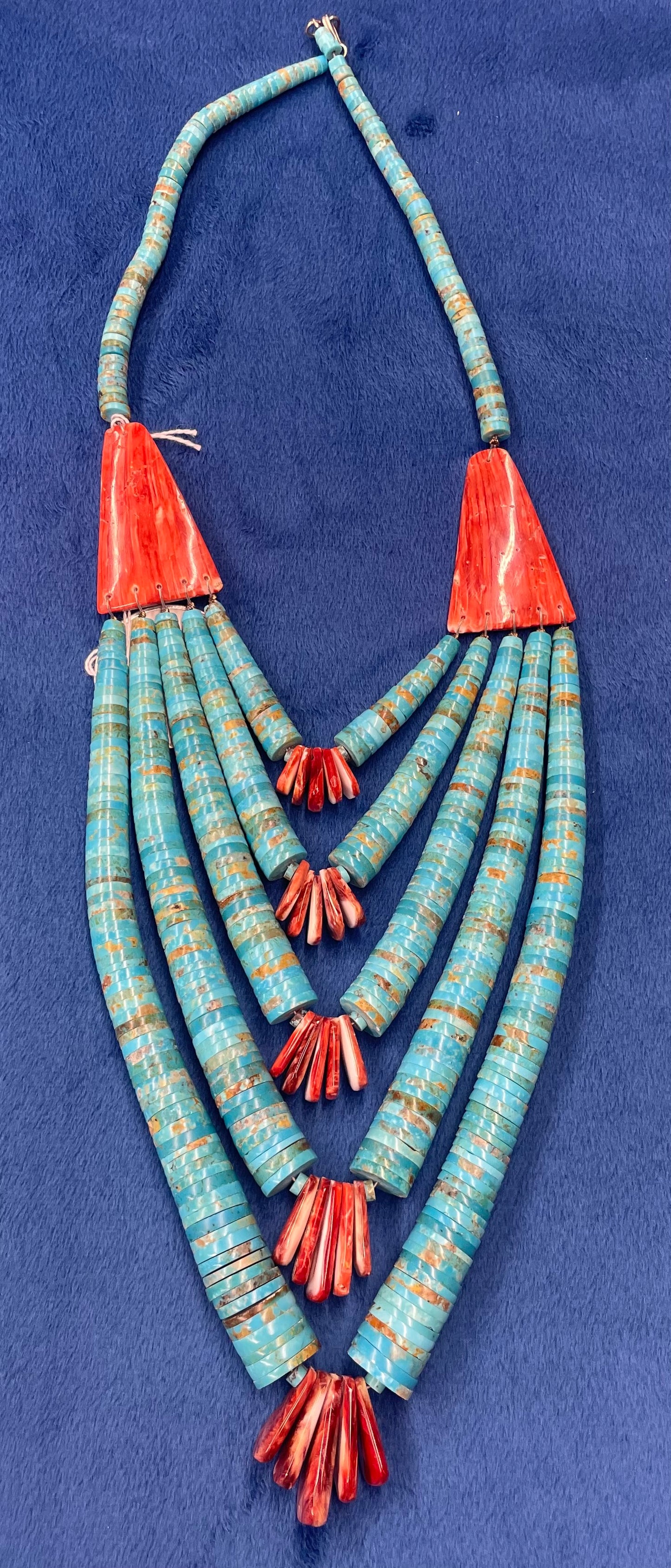 Turquoise and Shell Bead Necklace