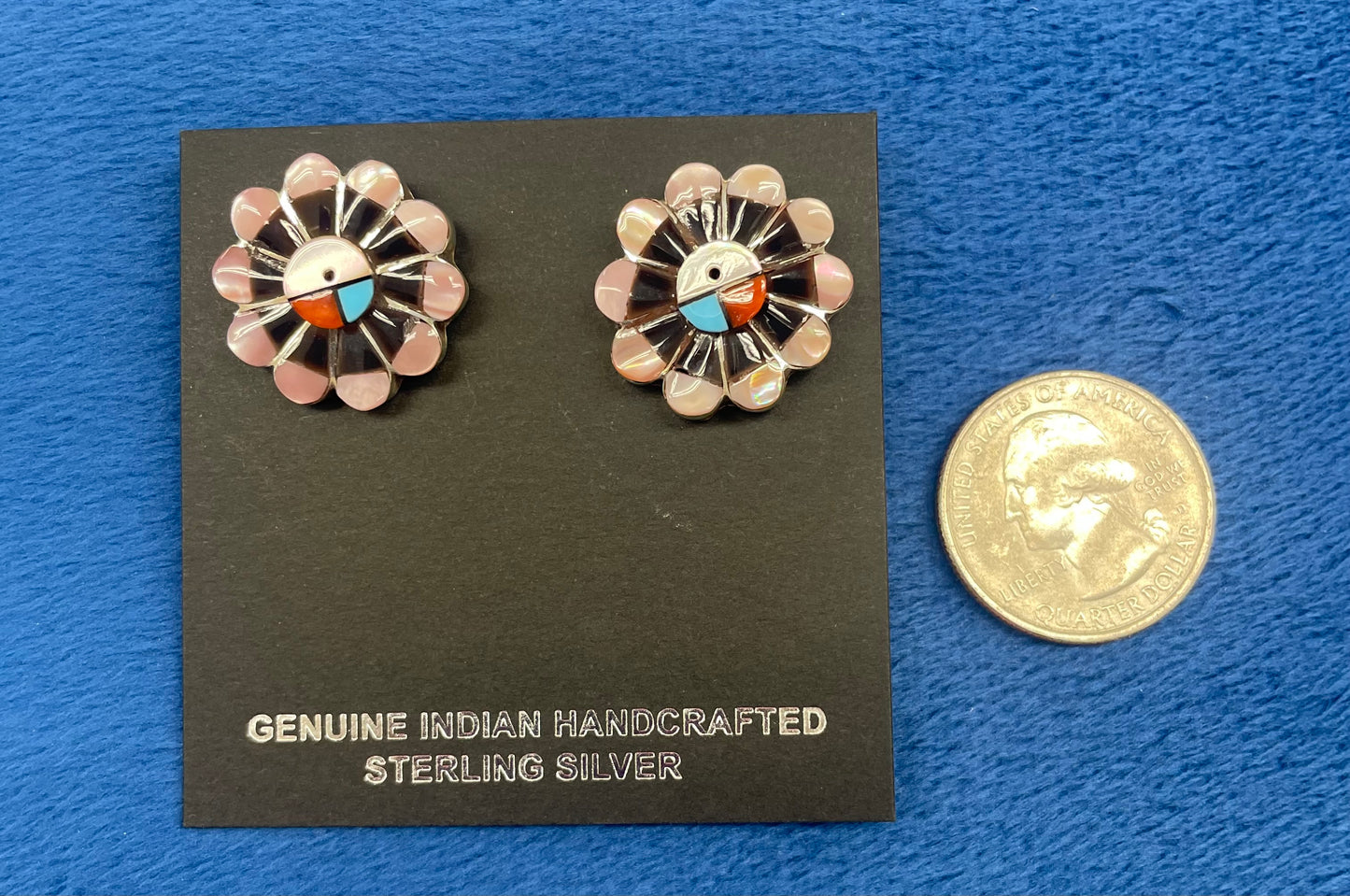 Zuni Multi Stone Sunface Earrings