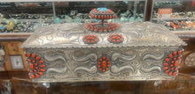 Load image into Gallery viewer, Large Silver and Coral Jewelry Box
