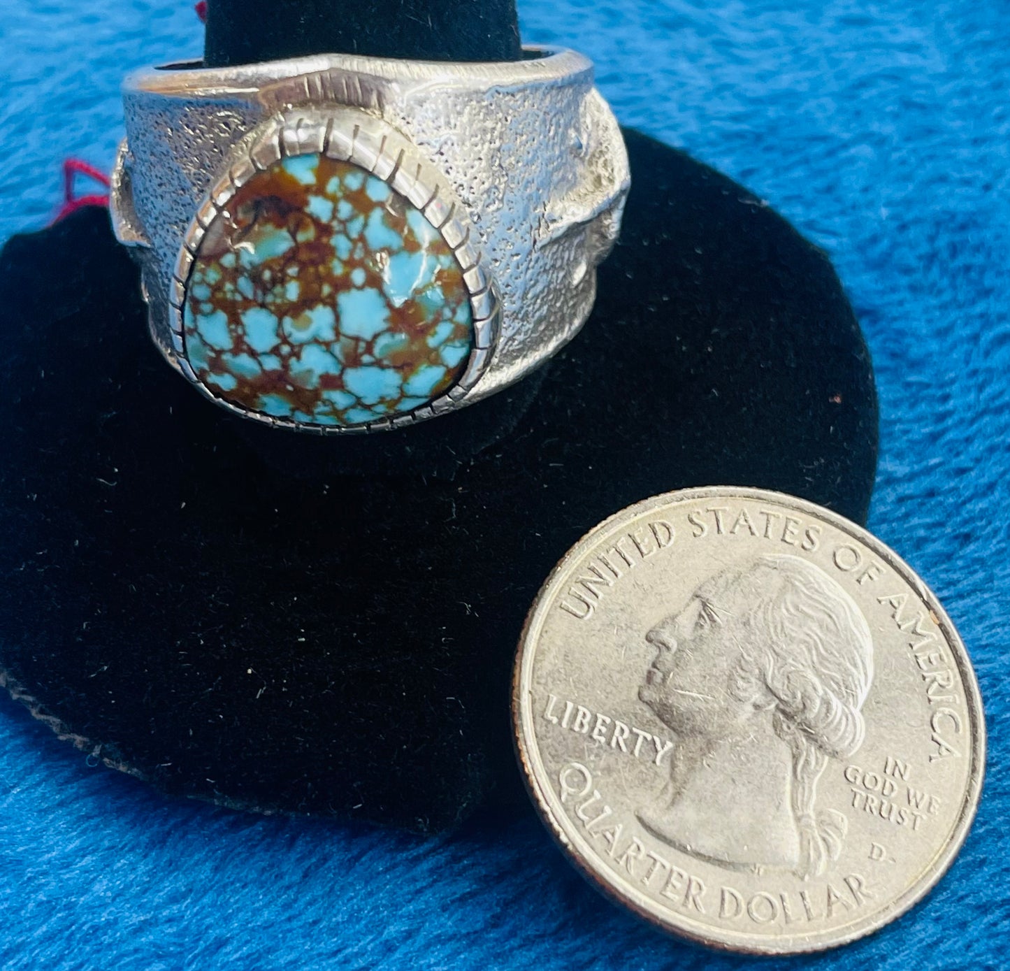 Mens Silver and Turquoise Ring