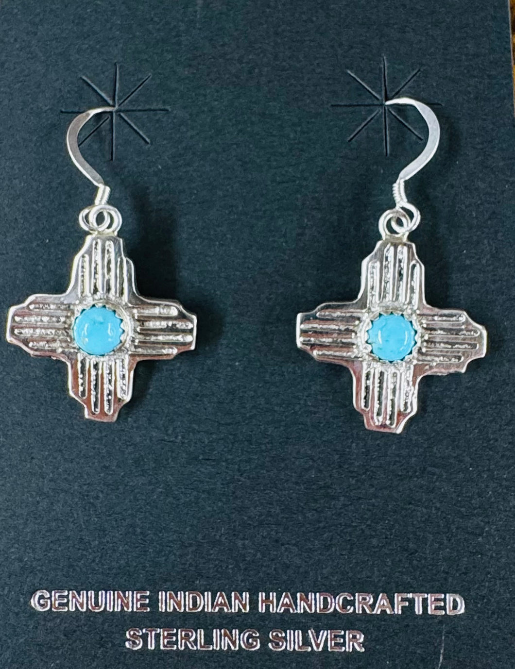 Zia Earrings with Turquoise Stone