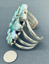 Load image into Gallery viewer, Turquoise and Silver Cluster Bracelet
