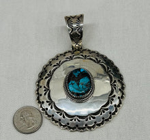 Load image into Gallery viewer, Silver and Turquoise Pendant
