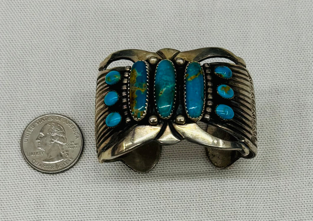 Turquoise and Silver Cuff Bracelet