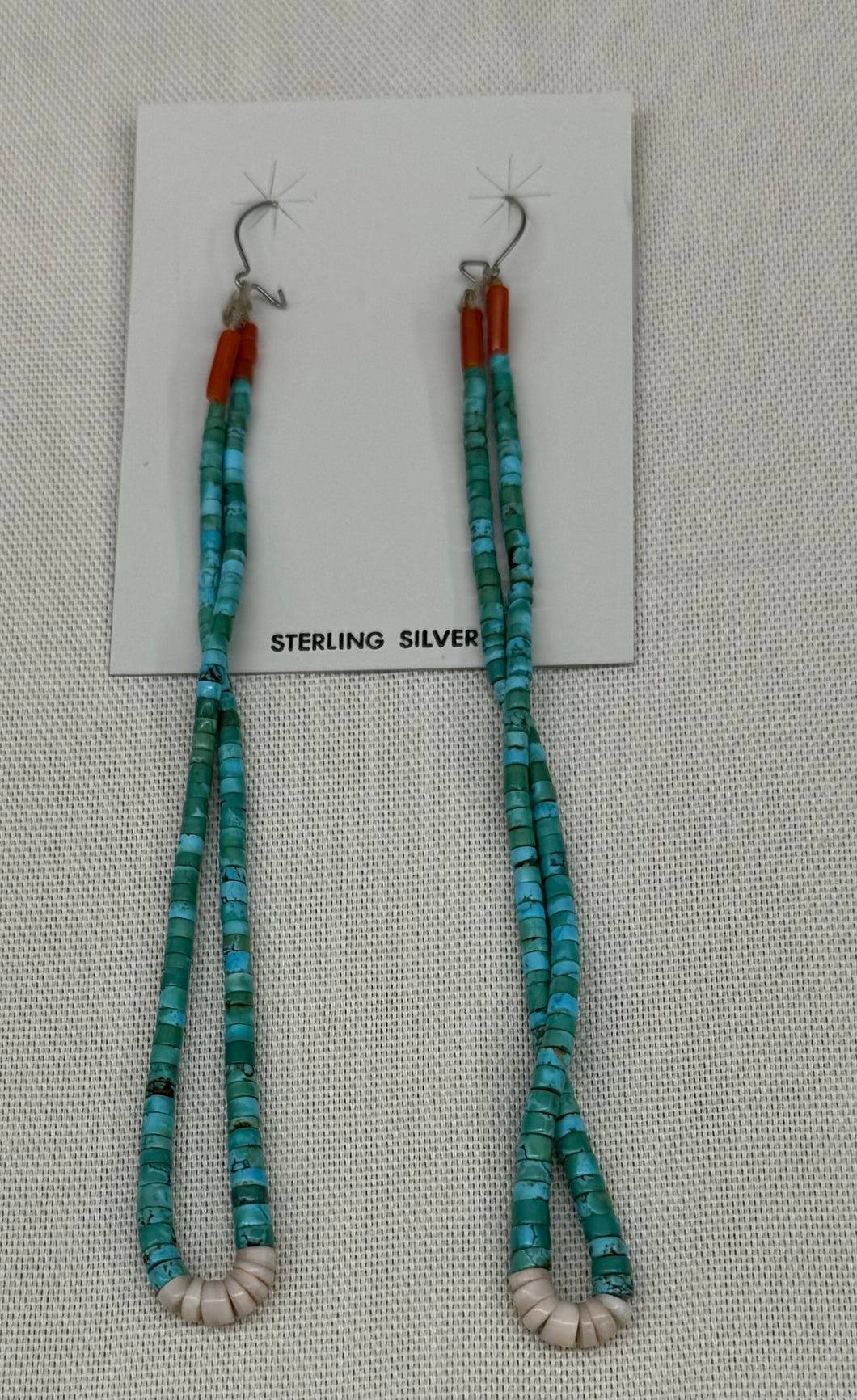 Long Turquoise Strand Earrings