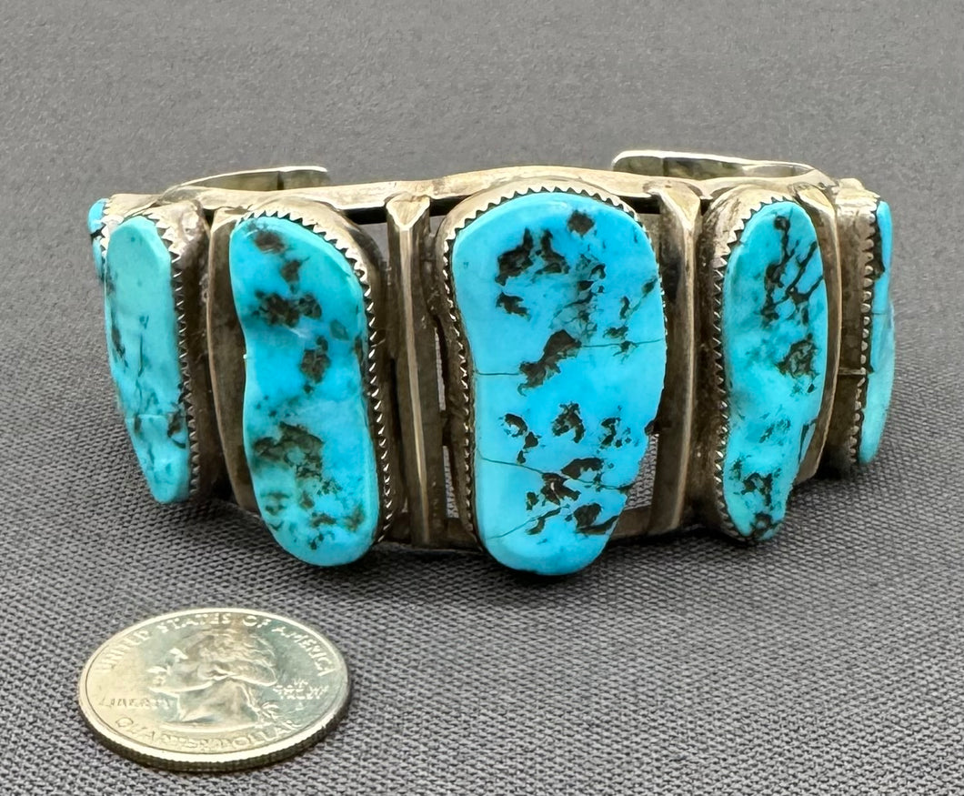 Turquoise Stones and Silver Bracelet