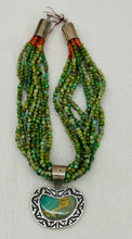 Load image into Gallery viewer, Green Turquoise Beads with Reversible Pendant
