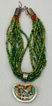 Load image into Gallery viewer, Green Turquoise Beads with Reversible Pendant
