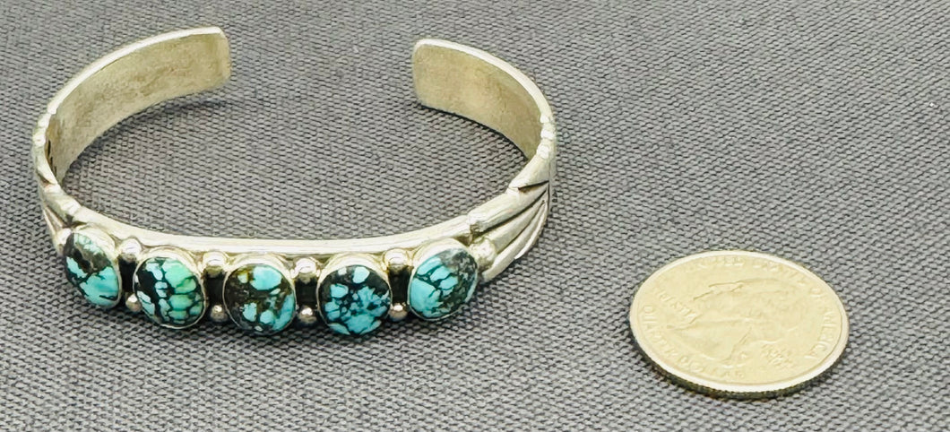 Turquoise Stones and Silver Bracelet