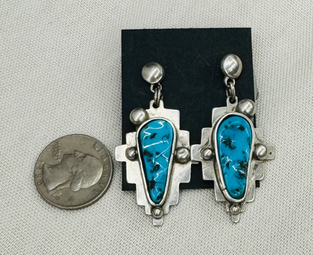 Turquoise and Silver Earrings