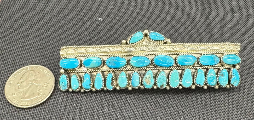 Silver and Turquoise Hair Clip