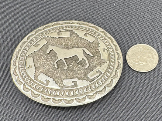 Sterling Silver Horse Belt Buckle