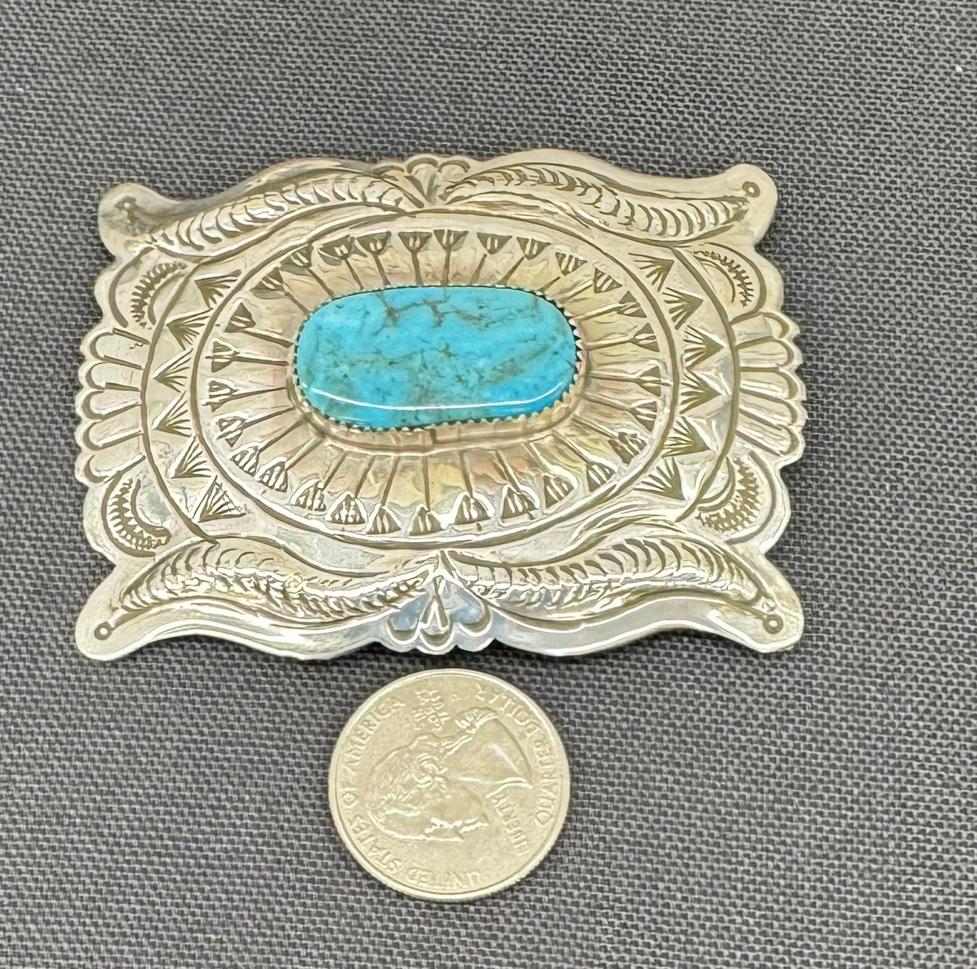 Silver and Turquoise Buckle