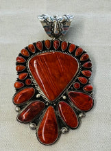 Load image into Gallery viewer, Large Coral and Silver Pendant
