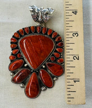 Load image into Gallery viewer, Large Coral and Silver Pendant
