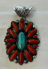 Load image into Gallery viewer, Coral and Turquoise Pendant
