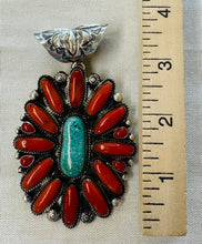 Load image into Gallery viewer, Coral and Turquoise Pendant
