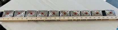 Silver and Coral Concho Belt