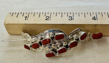 Load image into Gallery viewer, Silver and Coral Hair Clip
