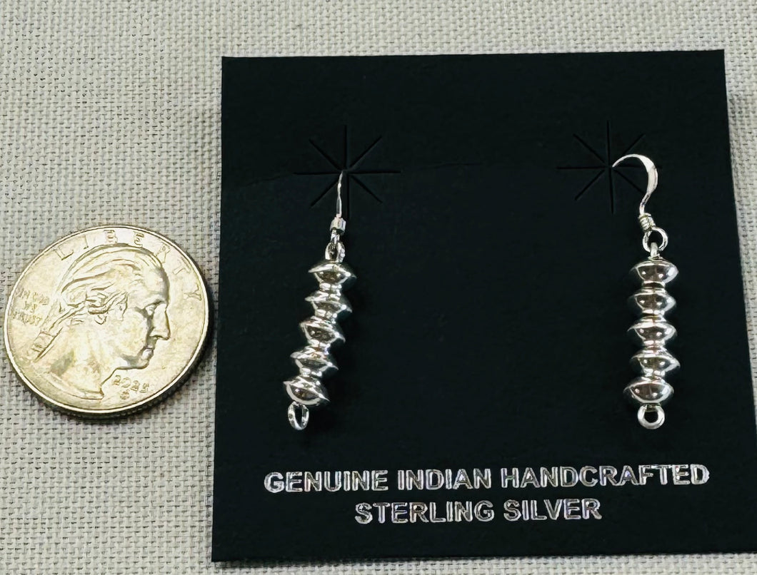 Shiny Silver Navajo Pearl Earrings