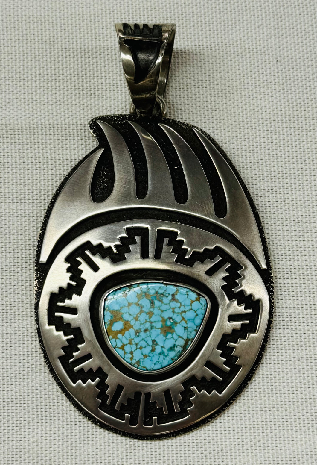 Bear Claw Pendant with Turquoise Stone