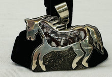 Load image into Gallery viewer, Horse Pendant with Silver and Wild Horse Stone
