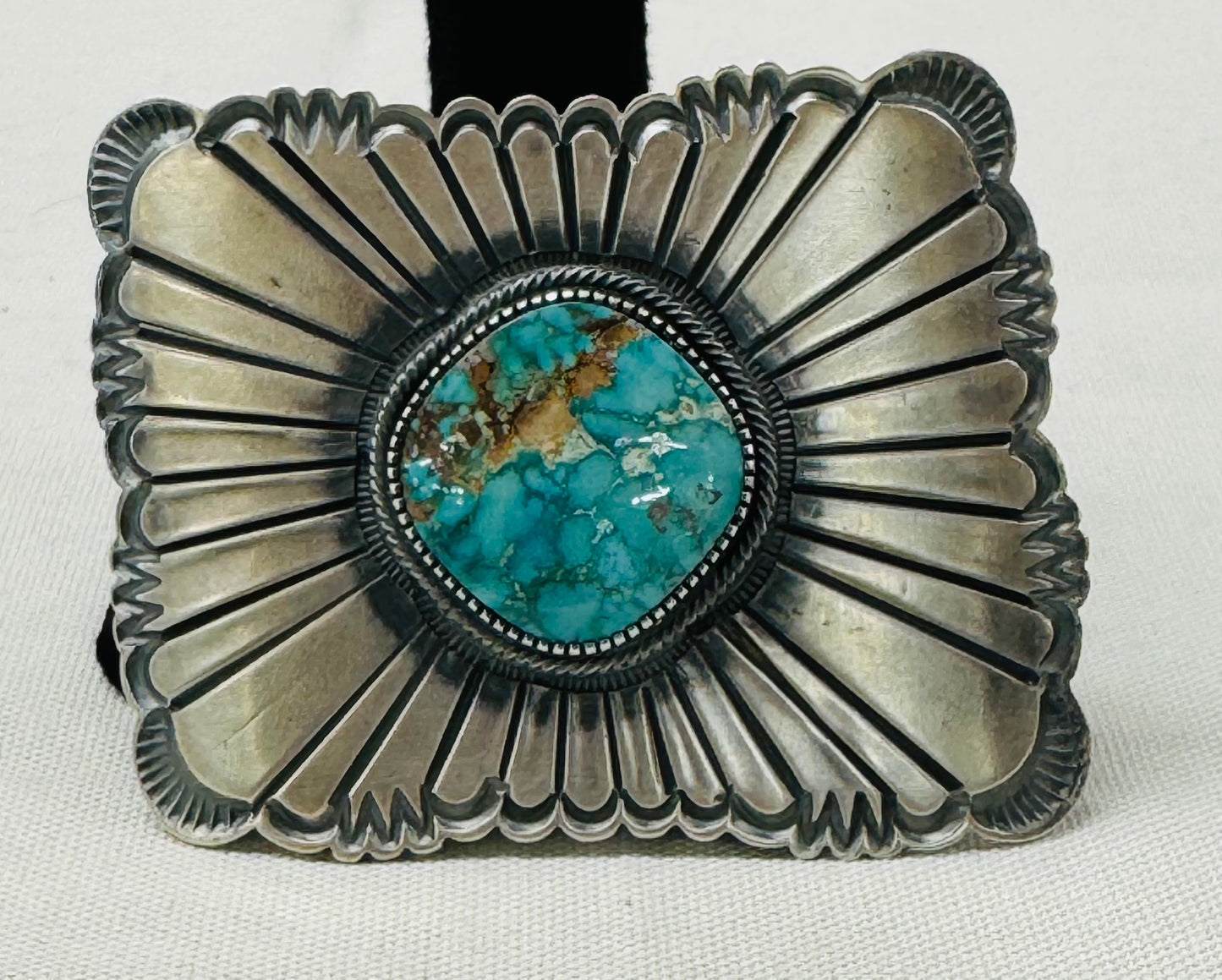 Silver Buckle with Turquoise Stone