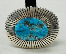 Load image into Gallery viewer, Silver Buckle with Large Turquoise Stone
