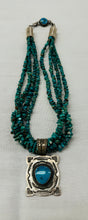 Load image into Gallery viewer, Turquoise Beads with Silver and Turquoise Pendant
