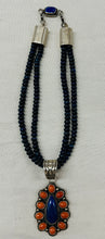 Load image into Gallery viewer, Lapis and Coral Beads and Pendant
