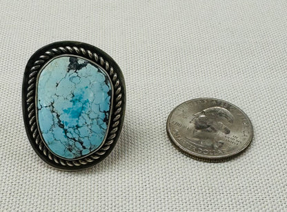 Sky Blue Turquoise and Silver Ring