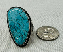 Load image into Gallery viewer, Large Turquoise and Silver Ring
