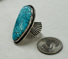 Load image into Gallery viewer, Large Turquoise and Silver Ring
