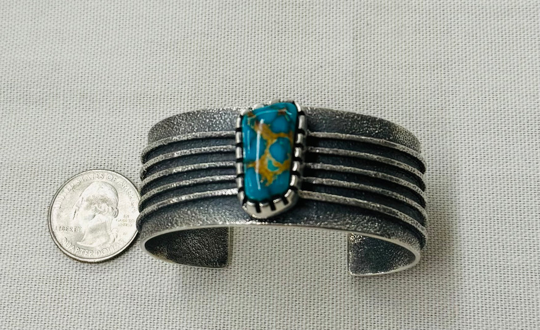 Silver with Turquoise Stone Cuff Bracelet