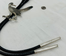 Load image into Gallery viewer, Silver Road Runner with Stone Eyes Bolo Tie with Silver Tips
