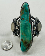 Load image into Gallery viewer, Turquoise and Silver Indian Head Nickels Bracelet
